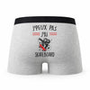 Caleçon Skateboard 2 - Humour Boxer Gris Idée Cadeau Passion