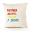 Housse de Coussin Premium Théophile Mythe Légende Vintage - Coton Canvas Fairtrade Beige Idée Cadeau Décoration Canapé