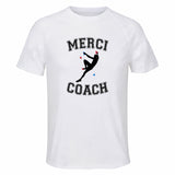 Maillot de Sport Homme pour Merci Escalade Coach - T-Shirt Respirant Polyester Manches Courtes - Cadeau Sportif Anniversaire Noël Fête des Pères