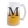 Verre à Bière Melvin Lettre Chic | Chope de Bière Pinte | Idée Cadeau Prénom Anniversaire Papa Collègue Départ Retraite Noël