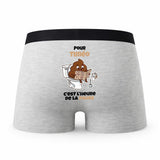 Caleçon pour Timeo Heure de la Pause - Humour Boxer Gris Idée Cadeau - Taille S