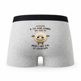 Caleçon Le Macon Agneau - Humour Boxer Gris Idée Cadeau