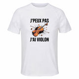 Maillot de Sport Homme Violon J'peux Pas - T-Shirt Respirant Polyester Manches Courtes - Cadeau Sportif Anniversaire Noël Fête des Pères