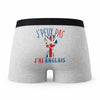Caleçon Anglais - Humour Boxer Gris Idée Cadeau Passion