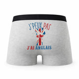 Caleçon Anglais - Humour Boxer Gris Idée Cadeau Passion