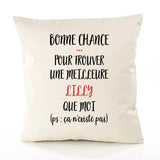 Housse de Coussin Premium Lilly ça n'existe Pas - Coton Canvas Fairtrade Beige Idée Cadeau Décoration Canapé 40x40