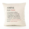 Housse de Coussin Premium Amine Définition - Coton Canvas Fairtrade Beige Idée Cadeau Décoration Canapé