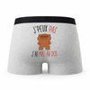 Caleçon Mal De Dos - Humour Boxer Gris Idée Cadeau Passion
