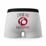 Caleçon Floorball - Humour Boxer Gris Idée Cadeau Passion