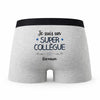 Caleçon Germain Un Super Collègue - Humour Boxer Gris Idée Cadeau