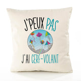 Housse de Coussin Premium cerf Volant Version Blanc - Coton Canvas Fairtrade Beige Idée Cadeau Décoration Canapé