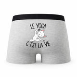 Caleçon Yoga - Humour Boxer Gris Passion Idée Cadeau