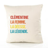 Housse de Coussin Premium Clémentine la Déesse la Légende Vintage - Coton Canvas Fairtrade Beige Idée Cadeau Décoration Canapé