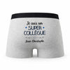 Caleçon Jean - Christophe Un Super Collègue - Humour Boxer Gris Idée Cadeau