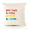 Housse de Coussin Premium Maryvonne la Déesse la Légende Vintage - Coton Canvas Fairtrade Beige Idée Cadeau Décoration Canapé