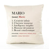 Housse de Coussin Premium Mario Définition - Coton Canvas Fairtrade Beige Idée Cadeau Décoration Canapé