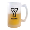 Verre à Bière Yannis Lettre Sport | Chope de Bière Pinte | Idée Cadeau Prénom Style Basket Université Anniversaire Papa Collègue Départ Retraite Noël