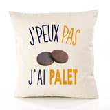 Housse de Coussin Premium Palet Version Blanc - Coton Canvas Fairtrade Beige Idée Cadeau Décoration Canapé