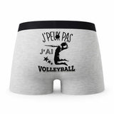 Caleçon Volleyball - Humour Boxer Gris Idée Cadeau Passion