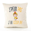 Housse de Coussin Premium Cosplay Version Blanc - Coton Canvas Fairtrade Beige Idée Cadeau Décoration Canapé