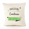 Housse de Coussin Premium Comédienne Meilleure Temps Femme - Coton Canvas Fairtrade Beige Idée Cadeau Décoration Canapé