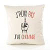 Housse de Coussin Premium chômage Version Blanc - Coton Canvas Fairtrade Beige Idée Cadeau Décoration Canapé