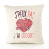 Housse de Coussin Premium crocjet Version Blanc - Coton Canvas Fairtrade Beige Idée Cadeau Décoration Canapé