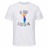 Maillot de Sport Homme Golf C'est La Vie - T-Shirt Respirant Polyester Manches Courtes - Cadeau Sportif Anniversaire Noël Fête des Pères