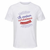 Maillot de Sport Homme Cardiologue Meilleur Monde - T-Shirt Respirant Polyester Manches Courtes - Cadeau Sportif Anniversaire Noël Fête des Pères
