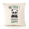 Housse de Coussin Premium Samy Pas Touche Panda - Coton Canvas Fairtrade Beige Idée Cadeau Décoration Canapé 40x40