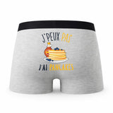 Caleçon Pancakes - Humour Boxer Gris Idée Cadeau Passion