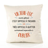 Housse de Coussin Premium Un Jean-Luc Aussi génial - Coton Canvas Fairtrade Beige Idée Cadeau Décoration Canapé