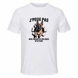 Maillot de Sport Homme Malinois J'peux Pas - T-Shirt Respirant Polyester Manches Courtes - Cadeau Sportif Anniversaire Noël Fête des Pères