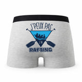 Caleçon Rafting - Humour Boxer Gris Idée Cadeau Passion