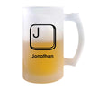 Verre à Bière Jonathan Lettre | Chope de Bière Pinte | Idée Cadeau Prénom Anniversaire Papa Collègue Départ Retraite Noël