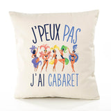 Housse de Coussin Premium Cabaret Version Blanc - Coton Canvas Fairtrade Beige Idée Cadeau Décoration Canapé