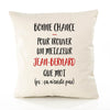 Housse de Coussin Premium Jean-Bernard ça n'existe Pas Homme - Coton Canvas Fairtrade Beige Idée Cadeau Décoration Canapé 40x40