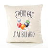 Housse de Coussin Premium Billard Version Blanc - Coton Canvas Fairtrade Beige Idée Cadeau Décoration Canapé
