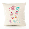 Housse de Coussin Premium Marche Version Blanc - Coton Canvas Fairtrade Beige Idée Cadeau Décoration Canapé