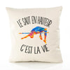 Housse de Coussin Premium Saut en Hauteur - Coton Canvas Fairtrade Beige Idée Cadeau Décoration Canapé