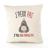 Housse de Coussin Premium Retraite Version Blanc - Coton Canvas Fairtrade Beige Idée Cadeau Décoration Canapé