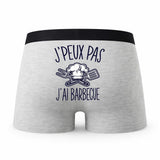 Caleçon Barbecue 2 - Humour Boxer Gris Idée Cadeau Passion