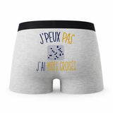 Caleçon Mots Croises - Humour Boxer Gris Idée Cadeau Passion