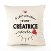 Housse de Coussin Premium Creatrice d'amour - Coton Canvas Fairtrade Beige Idée Cadeau Décoration Canapé 40x40
