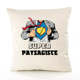 Housse de Coussin Premium Super Paysagiste - Coton Canvas Fairtrade Beige Idée Cadeau Décoration Canapé