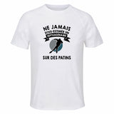 Maillot de Sport Homme Patinage Septuagenaire - T-Shirt Respirant Polyester Manches Courtes - Cadeau Sportif Anniversaire Noël Fête des Pères