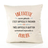 Housse de Coussin Premium Une Lucette Aussi géniale - Coton Canvas Fairtrade Beige Idée Cadeau Décoration Canapé