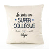 Housse de Coussin Premium Edgar Un Super Collègue - Coton Canvas Fairtrade Beige Idée Cadeau Décoration Canapé