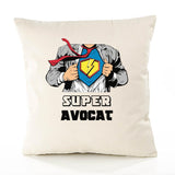 Housse de Coussin Premium Super Avocat - Coton Canvas Fairtrade Beige Idée Cadeau Décoration Canapé