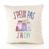 Housse de Coussin Premium DIY Version Blanc - Coton Canvas Fairtrade Beige Idée Cadeau Décoration Canapé